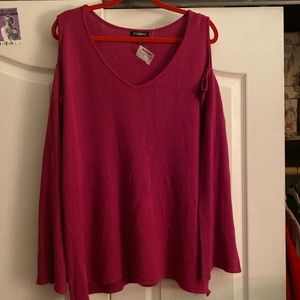 Pink sweater/ bare shoulders new with tags size 1x
